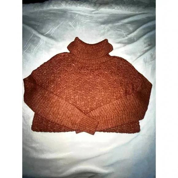 Aventura Womens Orange Blend Chunky Rib Knit Turtleneck Sweater - Picture 6 of 9